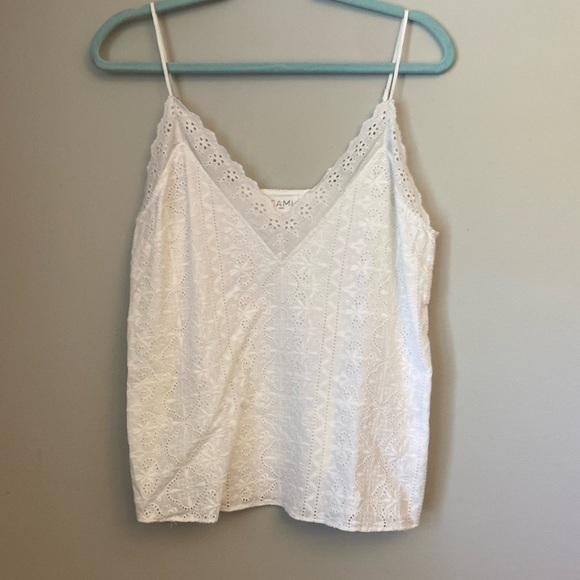 CAMI NYC White Embroidered Cami eyelet detail size large - Picture 1 of 8